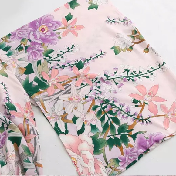 Boho Paradise Petals Bohemian Pink Gypsy Kimono Duster - Picture 11 of 16